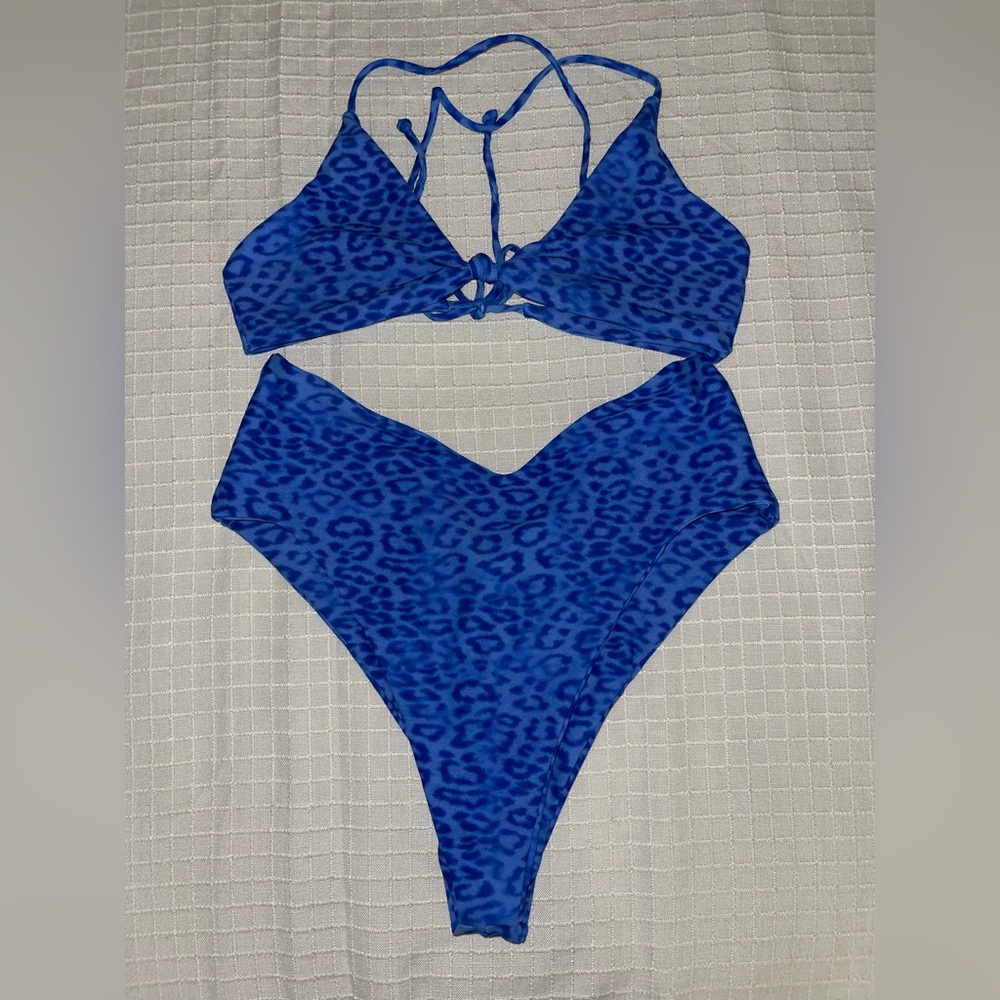 Blue Leopard Print Skatie Bikini